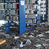 View of destruction in the main reading room of the Biloxi (Miss.) Public Library after Hurricane Katrina. Photo taken on Sept. 14, 2005.