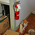 Fire extinguishers should be easily accessible and fire hazards removed.