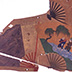 Japanese decorative fans, before treatment. Eighteen Japanese decorative fan paintings had been mounted on the ceiling of the Japanese Room of the Longfellow House in the late 19th century, when coal-fired furnaces were in use.
 
 