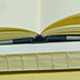 Single-copy binding; signatures, or sections, are sewn through the fold.